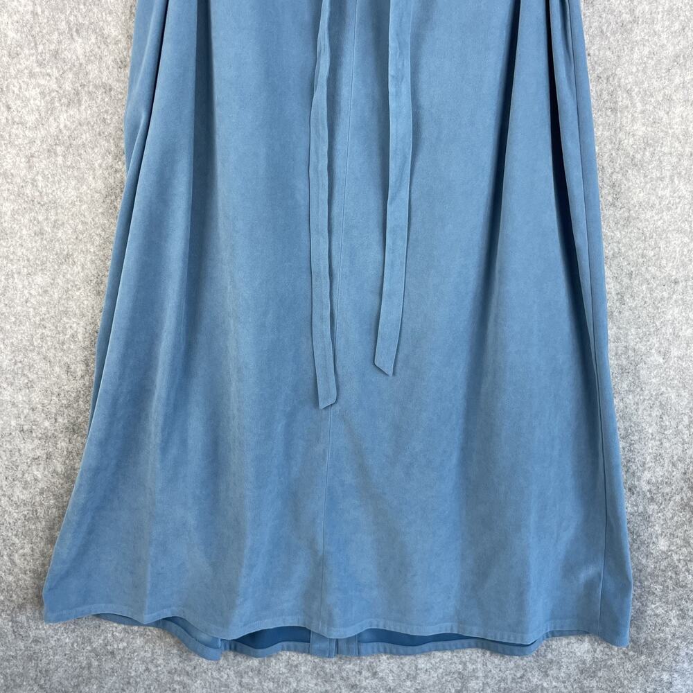 Orvis Dress Womens 10 Blue Button Front Sleeveless Pleated Midi Modest Casual - Picture 11 of 13
